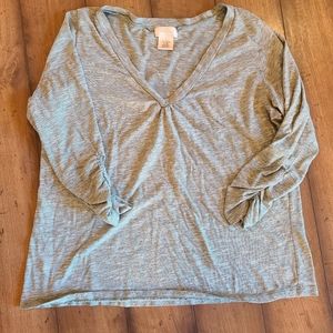 Maurices V-neck Runched Sleeve Tee